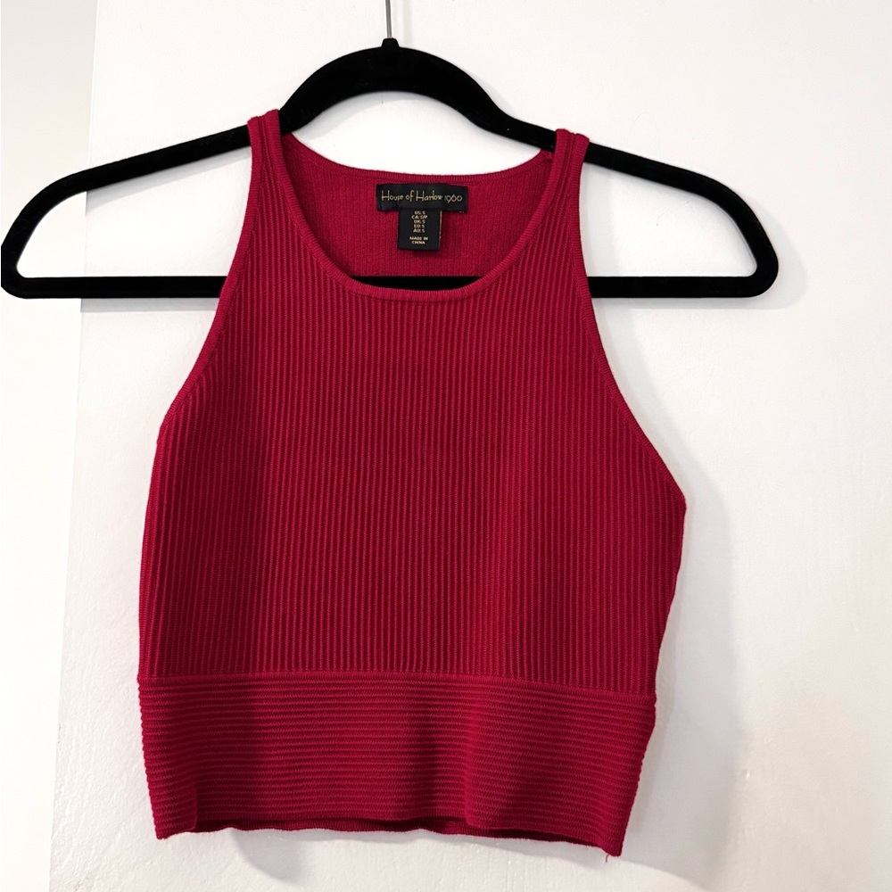 House of Harlow 1960 dark magenta Ribbed Tank Top